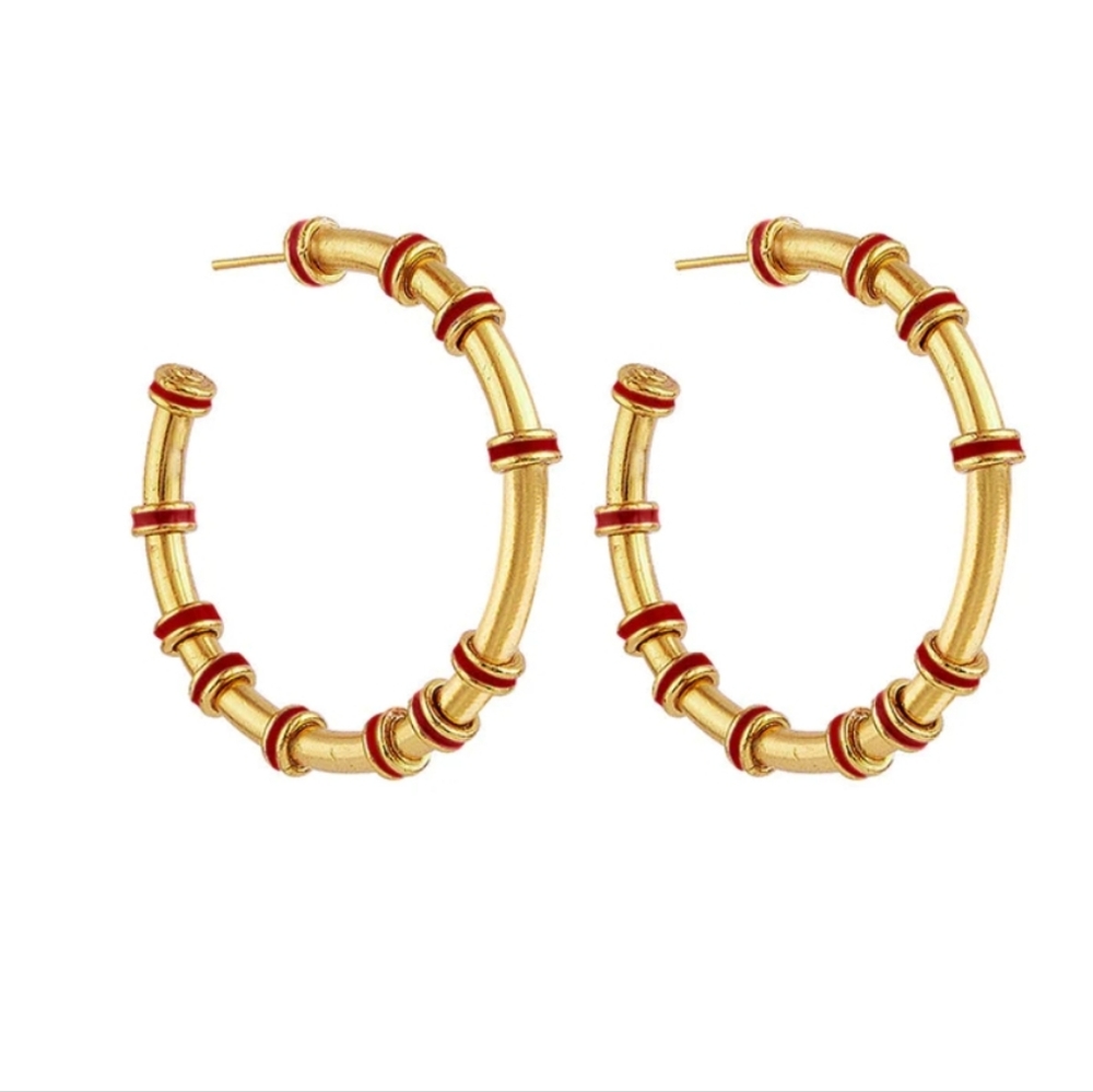 Daniela Salcedo HULA CANDONGAS MEDIUM Hoop Earrings New